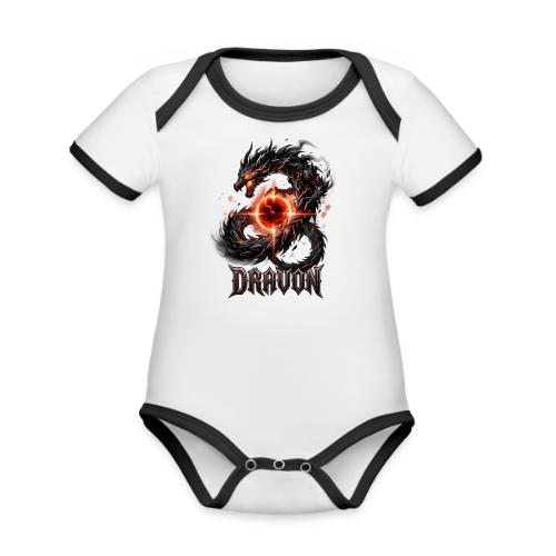 Dravon Fire Dragon Dark Fantasy Graphic T-Shirt - Organic Contrast SS Baby Bodysuit