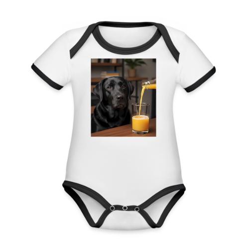 Golden Retriever Chill Juice Vibes - Organic Contrast SS Baby Bodysuit