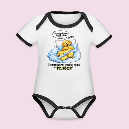 Funny Goldendoodle Sleeping design. - Organic Contrast SS Baby Bodysuit