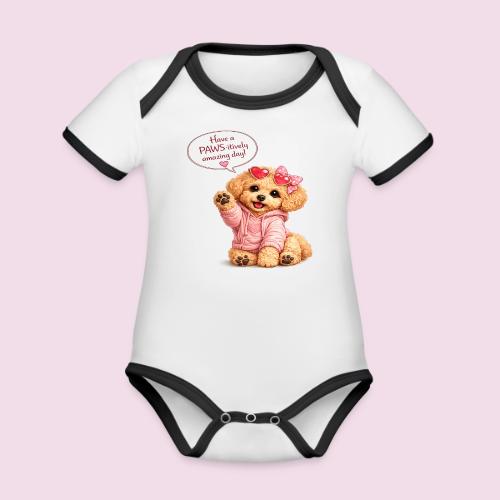 Have a PAWS-itively Amazing Day - Organic Contrast SS Baby Bodysuit