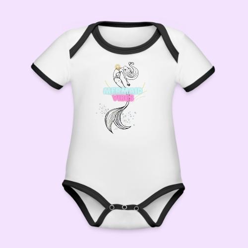 Mermaid Vibes Design - Organic Contrast SS Baby Bodysuit