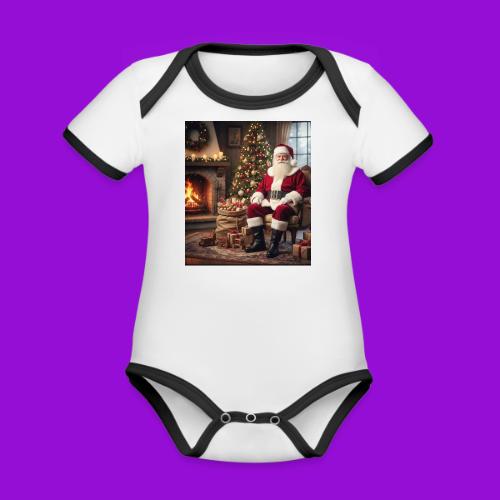 Santa Claus - Organic Contrast SS Baby Bodysuit