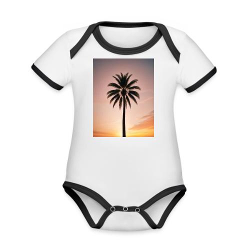 palm peace - Organic Contrast SS Baby Bodysuit