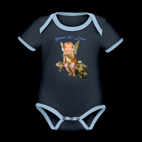 Peace and Love - Organic Contrast SS Baby Bodysuit