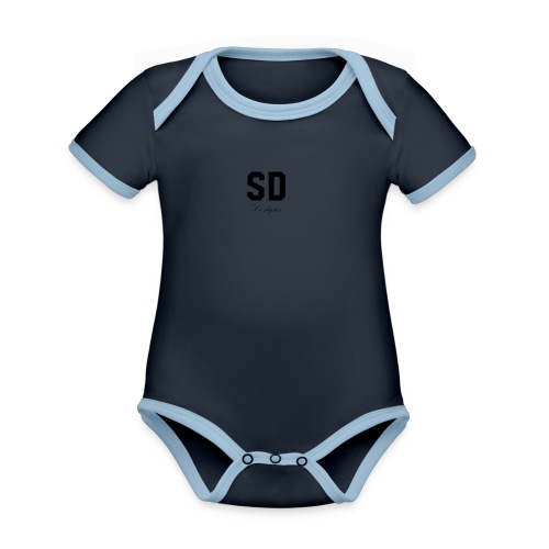 SD Designs blue, white, red/black merch - Organic Contrast SS Baby Bodysuit