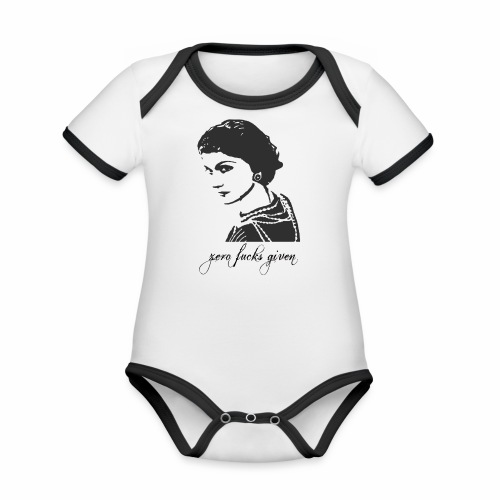 Coco Chanel - Zero Fucks Given - Organic Contrast SS Baby Bodysuit
