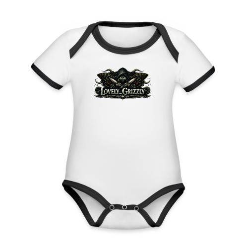 Lovely Grizzly logo - Organic Contrast SS Baby Bodysuit