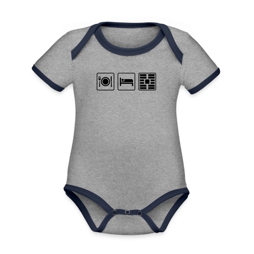 Eat Sleep Urb big fork - Organic Contrast SS Baby Bodysuit