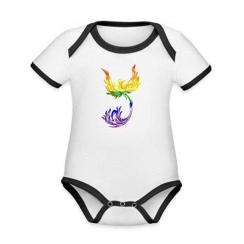 Rainbow Phoenix - Organic Contrast SS Baby Bodysuit