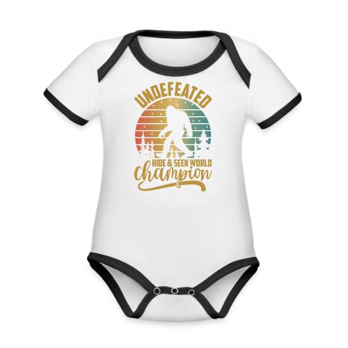 Undefeated Hide and Seek World Champ - Organic Contrast SS Baby Bodysuit