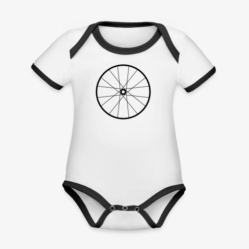 Bicycle Wheel - Organic Contrast SS Baby Bodysuit