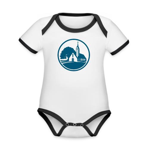 ELC Emblem Round - Organic Contrast SS Baby Bodysuit