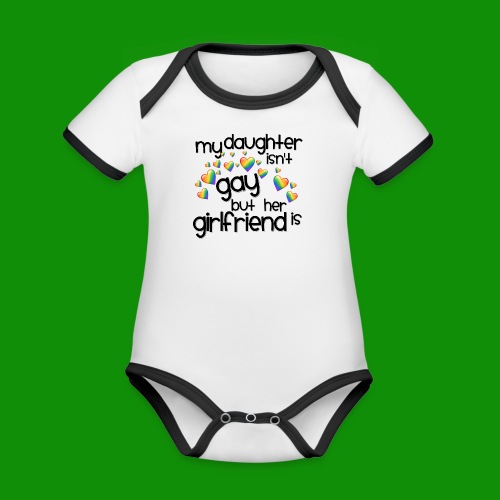 Daughters Girlfriend - Organic Contrast Short Sleeve Baby Bodysuit