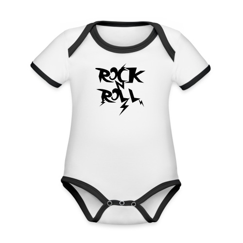 rocknroll - Organic Contrast Short Sleeve Baby Bodysuit