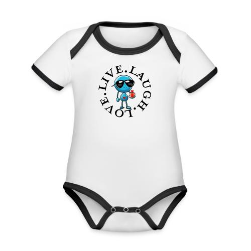 Circle Remember to live laugh love - Organic Contrast SS Baby Bodysuit
