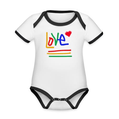 Love - Organic Contrast SS Baby Bodysuit
