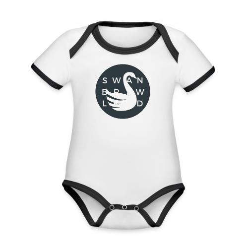 Modern Swan Brewing Logo - Organic Contrast SS Baby Bodysuit