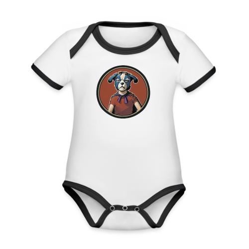 Dogboy Adventutes Red Circle Logo - Organic Contrast SS Baby Bodysuit