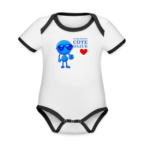 Smoon City_Saint Tropez Côte d'Azur - Organic Contrast SS Baby Bodysuit