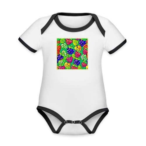 Summer Berry Delight - Organic Contrast SS Baby Bodysuit