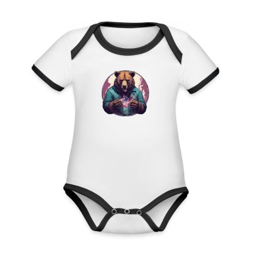 Magical Bear - Organic Contrast SS Baby Bodysuit