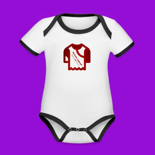 Kenada Logo white spray - Organic Contrast SS Baby Bodysuit