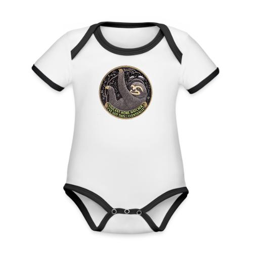 Sloth Home Watcher T Shirt - Organic Contrast SS Baby Bodysuit
