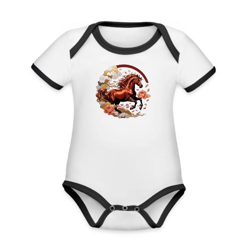 Year of the Horse T Shirt, Lunar New Year Gift - Organic Contrast SS Baby Bodysuit