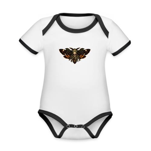 Cthulhu Moth Skull - Organic Contrast SS Baby Bodysuit