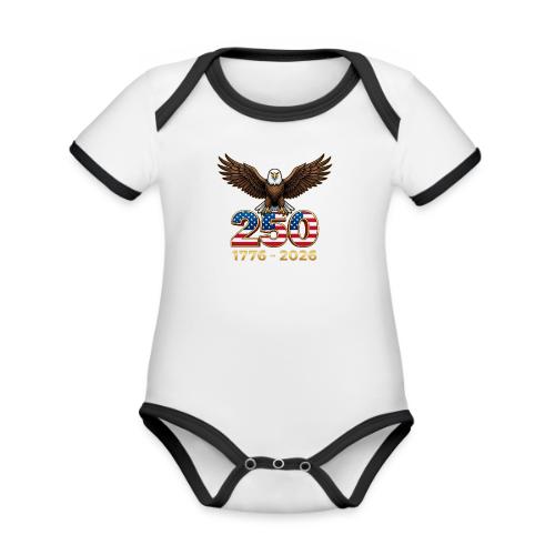 Eagle 250th Anniversary 1776-2026 - Organic Contrast SS Baby Bodysuit