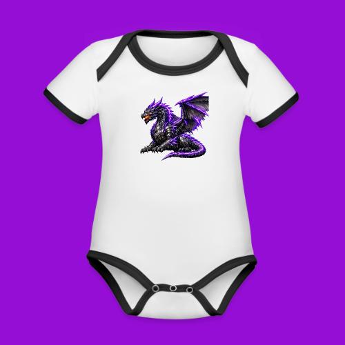 Neon Dragon at Rest - Organic Contrast SS Baby Bodysuit
