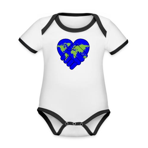World United in Love - Organic Contrast SS Baby Bodysuit