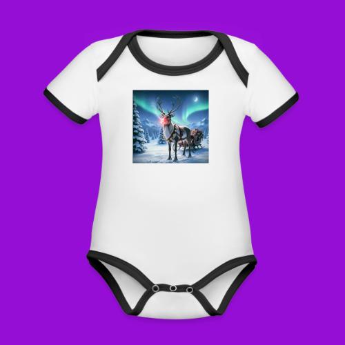 Rudolph the red nosed reindeer - Organic Contrast SS Baby Bodysuit