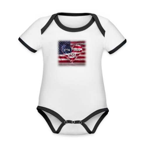 1776-2026 | 250 Years USA - Organic Contrast SS Baby Bodysuit