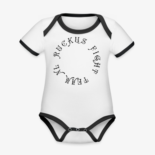 Ruckus fight team circle - Organic Contrast SS Baby Bodysuit