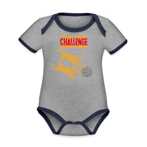 Double tiger fashion, jungle feline animals. - Organic Contrast SS Baby Bodysuit