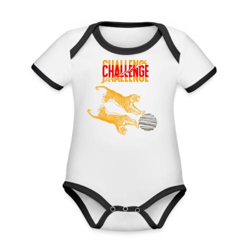 Double tiger fashion, jungle feline animals. - Organic Contrast SS Baby Bodysuit
