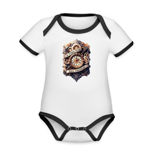 Ornate Clockwork T-Shirt - Organic Contrast SS Baby Bodysuit