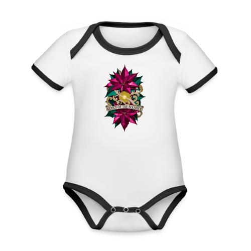 Queen of the Solstice Poinsettia T-Shirt - Organic Contrast SS Baby Bodysuit