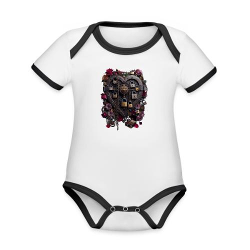 My Heart Permanently on Vacation T-Shirt - Organic Contrast SS Baby Bodysuit