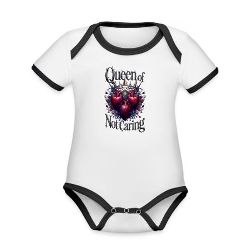 Queen of Not Caring T-Shirt - Organic Contrast SS Baby Bodysuit