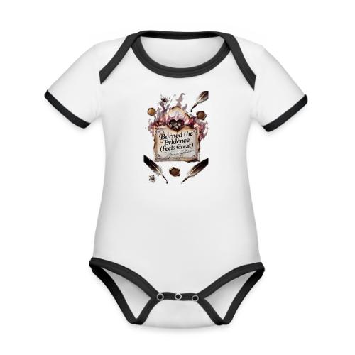 Burned the Evidence (Feels Great) T-Shirt - Organic Contrast SS Baby Bodysuit