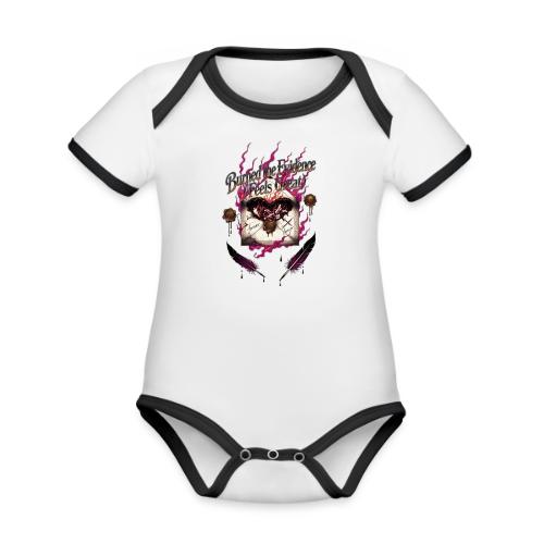 Burned the Evidence Feels Great T-Shirt - Organic Contrast SS Baby Bodysuit