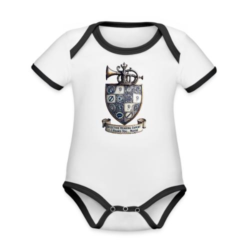 Selective Hearing Expert Crest T Shirt - Organic Contrast SS Baby Bodysuit