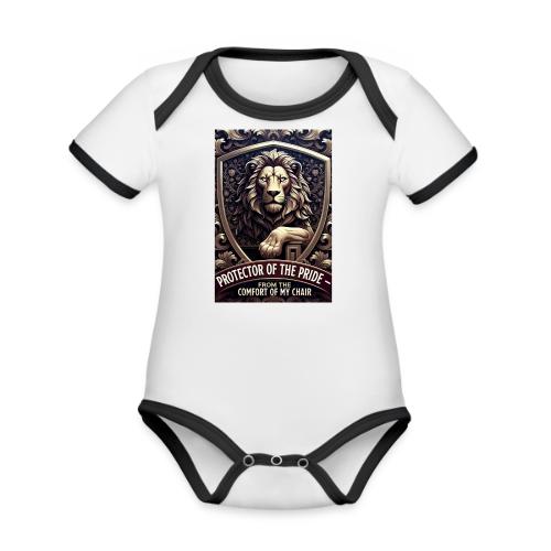 Lion King T Shirt, Funny Low-Effort Father Gift - Organic Contrast SS Baby Bodysuit