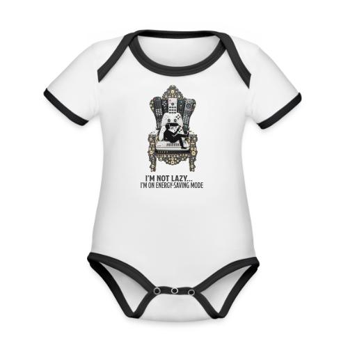Remote Throne Procrastinator T Shirt, Dad Gift - Organic Contrast SS Baby Bodysuit