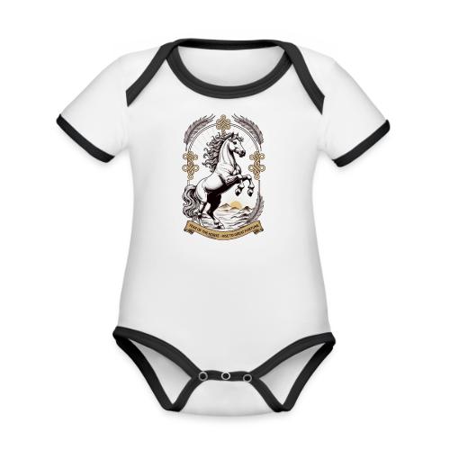Year of the Horse Rearing T Shirt, Lunar New Year - Organic Contrast SS Baby Bodysuit