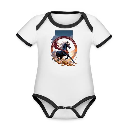 Year of the Horse Dawn T Shirt,Lunar New Year Gift - Organic Contrast SS Baby Bodysuit
