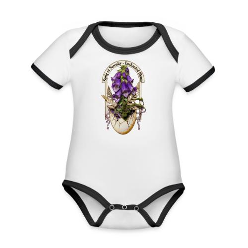 Spring Serenity Foxglove Tee, Easter Gift for wife - Organic Contrast SS Baby Bodysuit