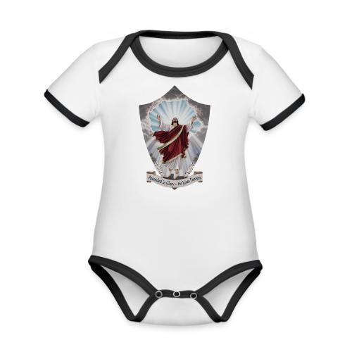 Easter Ascended in Glory T Shirt,Resurrection Gift - Organic Contrast SS Baby Bodysuit